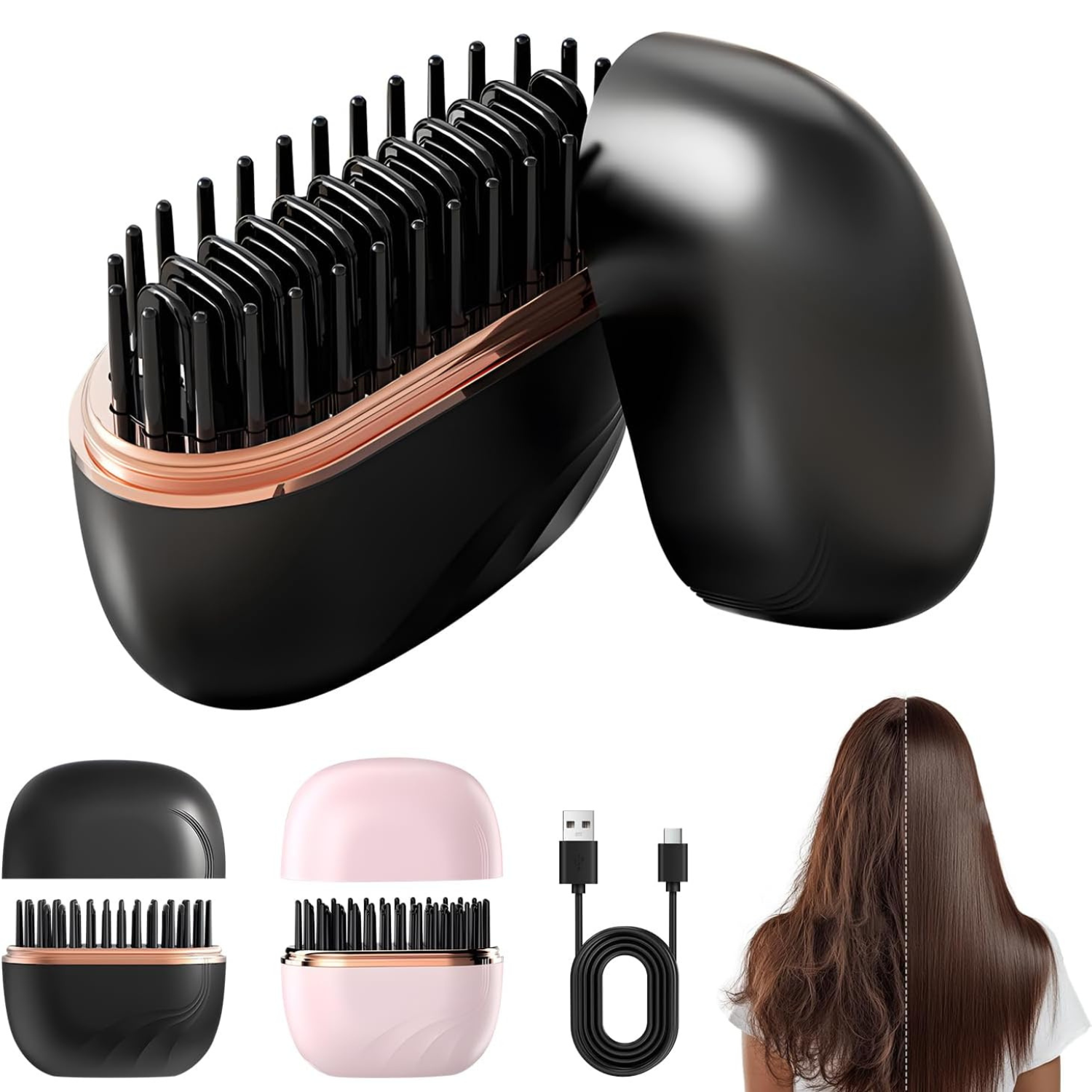 Portable Hair Straightener Brush