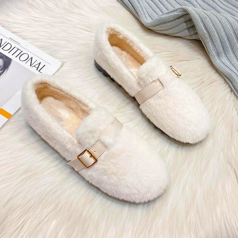 Luxe Fur Flats - Aries x Rose