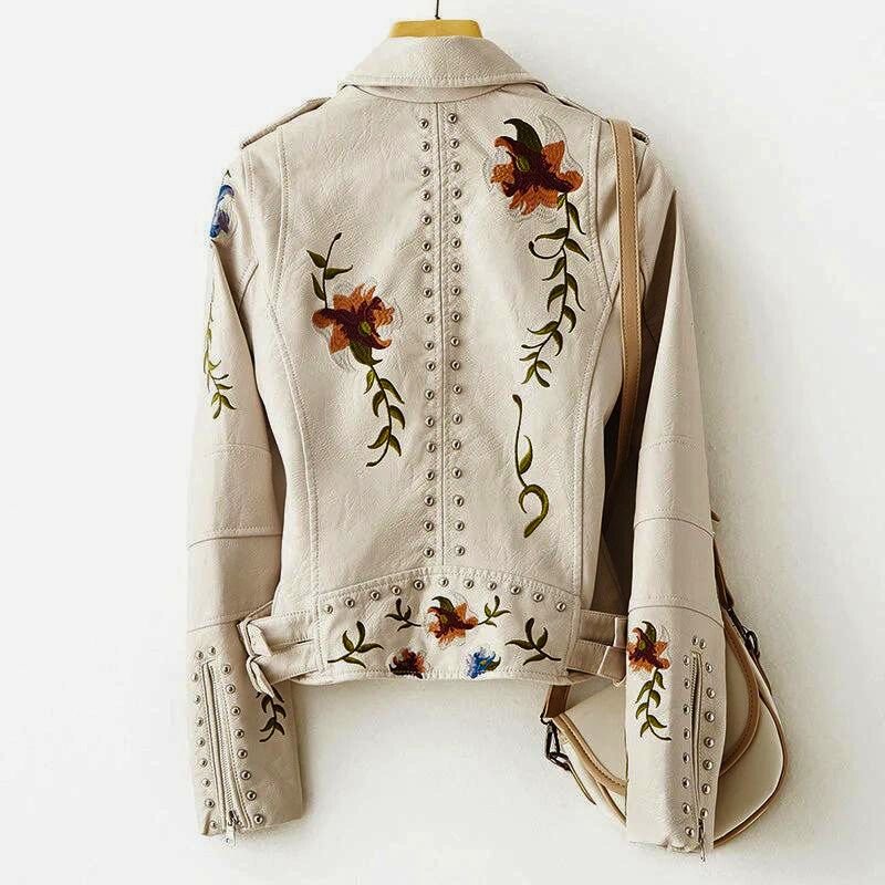 Fiori De Luxe Leather Jacket - Aries x Rose