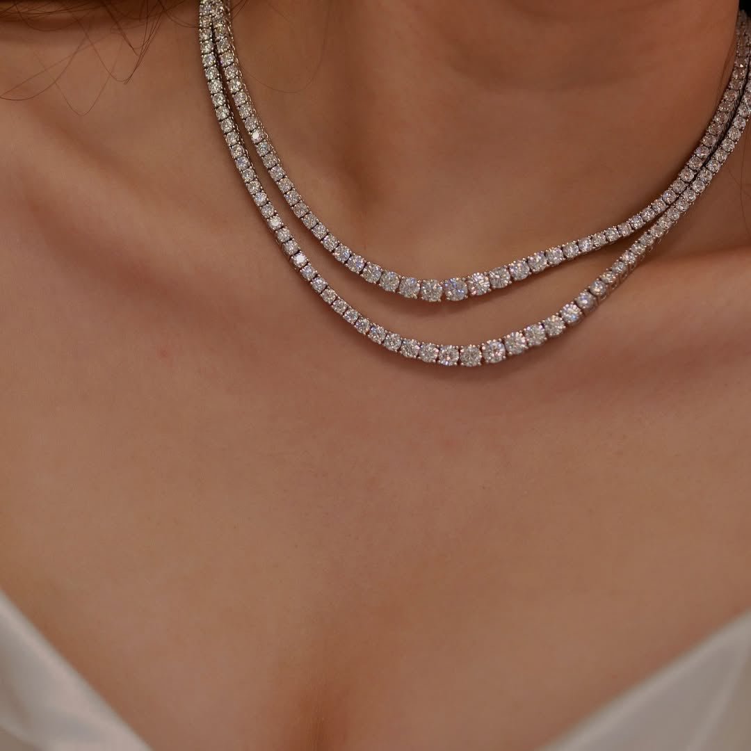 Aurace™ Moissanite Tennis Necklace with Certificate - Aries x Rose