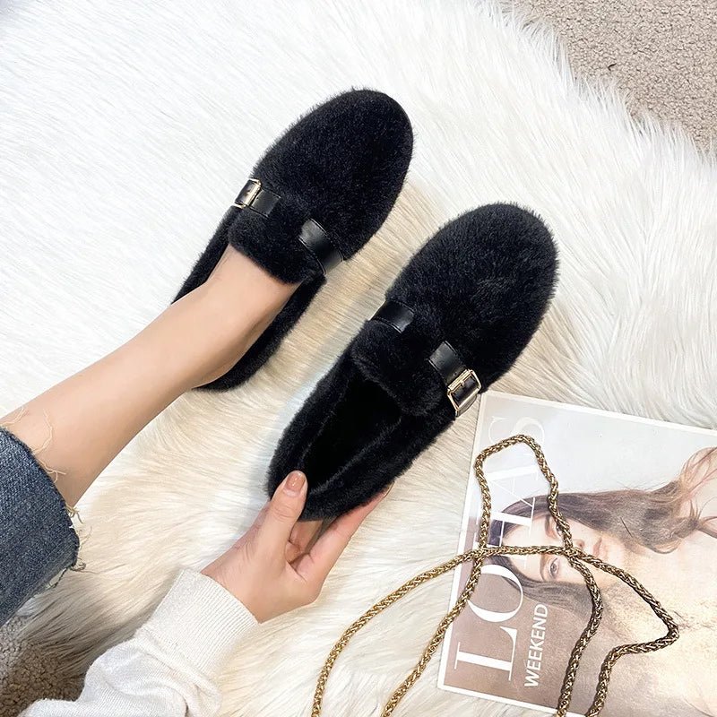 Luxe Fur Flats - Aries x Rose