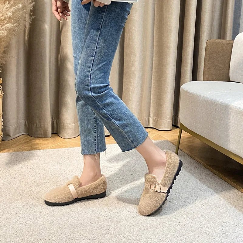 Luxe Fur Flats - Aries x Rose