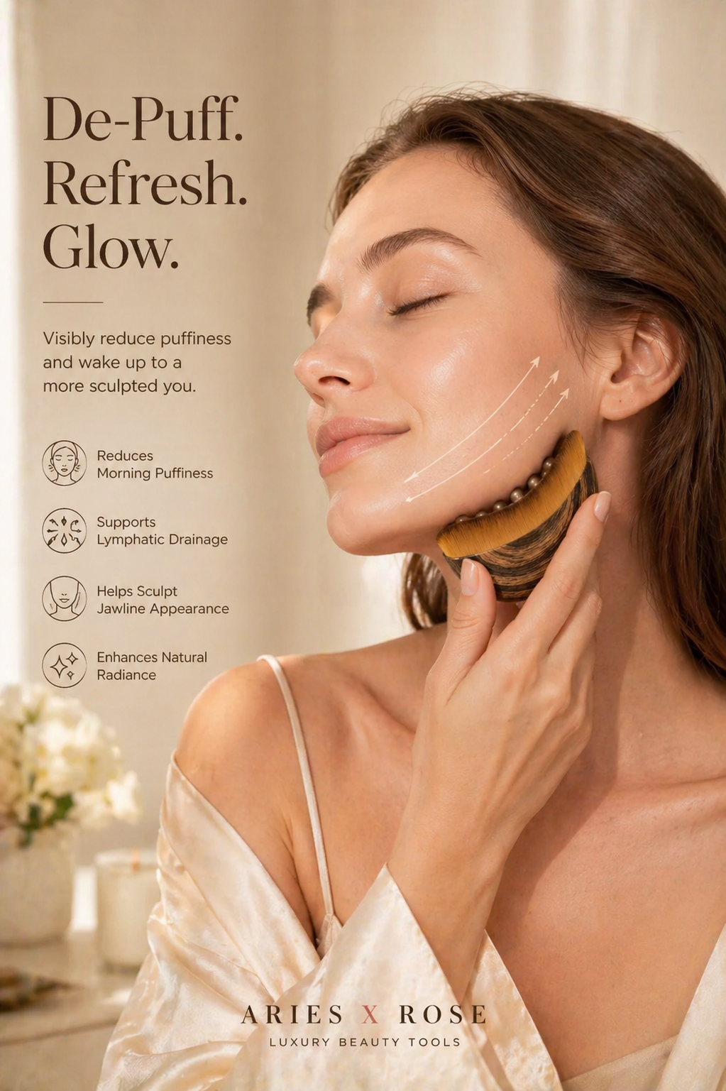 Rose Lymphatic Face Brush