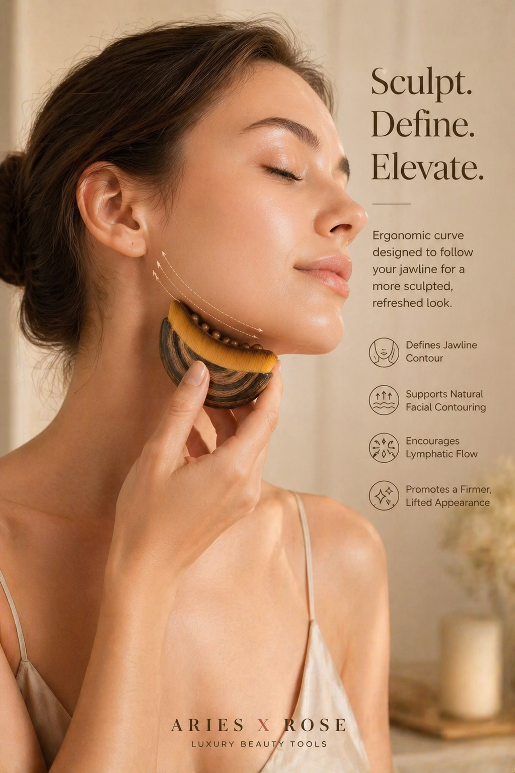 Rose Lymphatic Face Brush