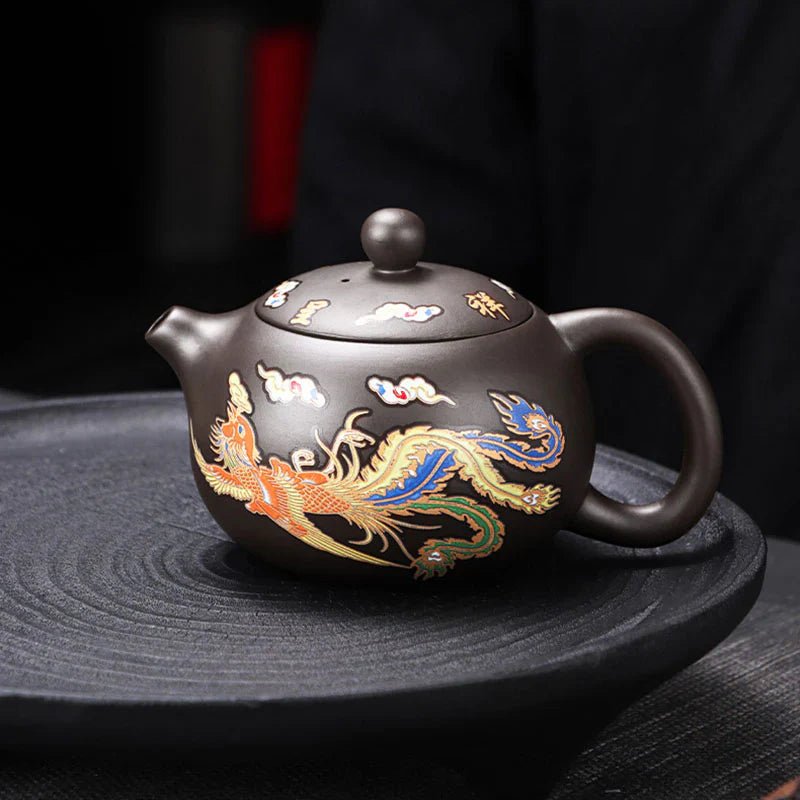 Clayvora Artisan Phoenix Dragon Teapot - Aries x Rose