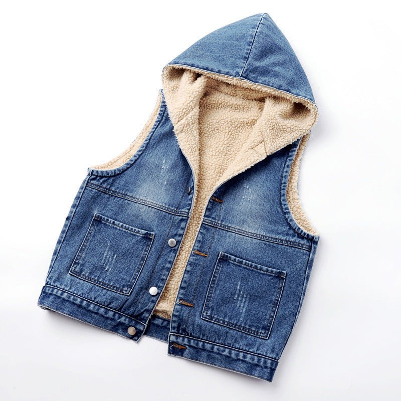 Harper Sherpa Denim Vest - Aries x Rose