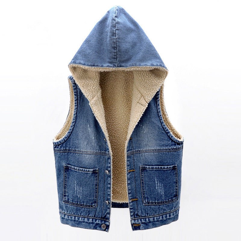 Harper Sherpa Denim Vest - Aries x Rose