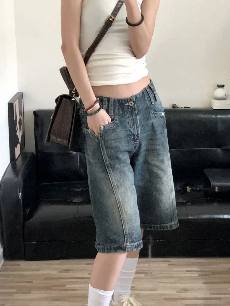 Revivi Vintage Baggy Denim Bermuda Jorts (Jeans Shorts) - Aries x Rose