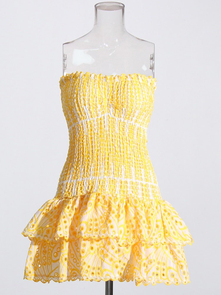 Solvella Strapless Mini Dress - Aries x Rose