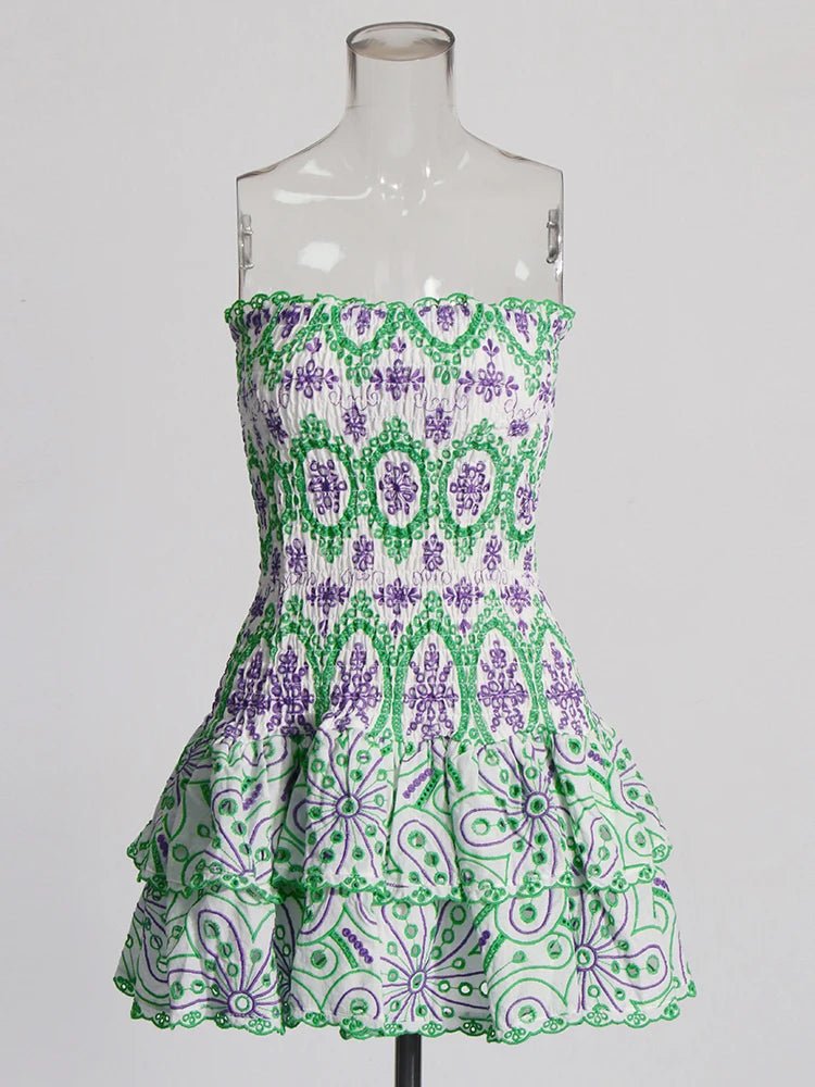 Elviane Broderie Anglaise Strapless Dress - Aries x Rose