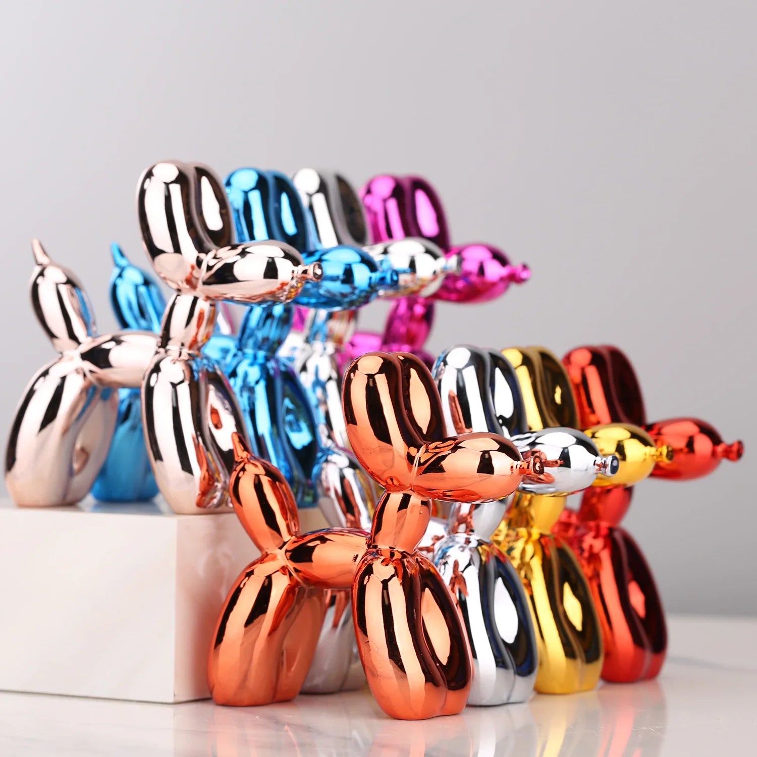 Balloon Dog Statue Figurine - Aries x Rose