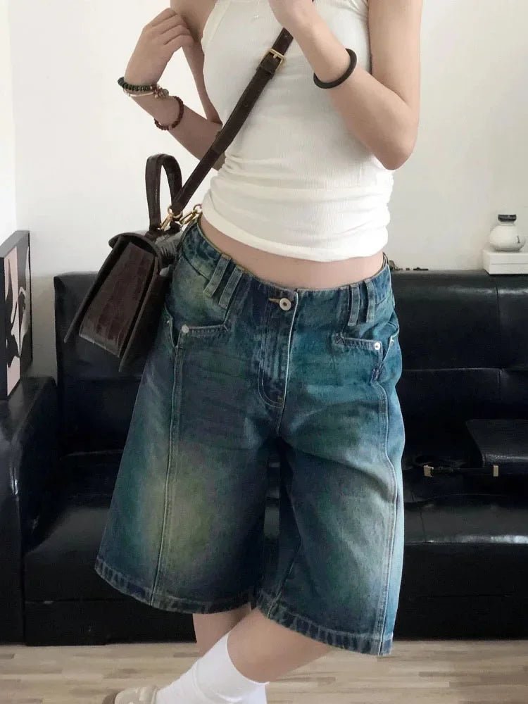 Revivi Vintage Baggy Denim Bermuda Jorts (Jeans Shorts) - Aries x Rose