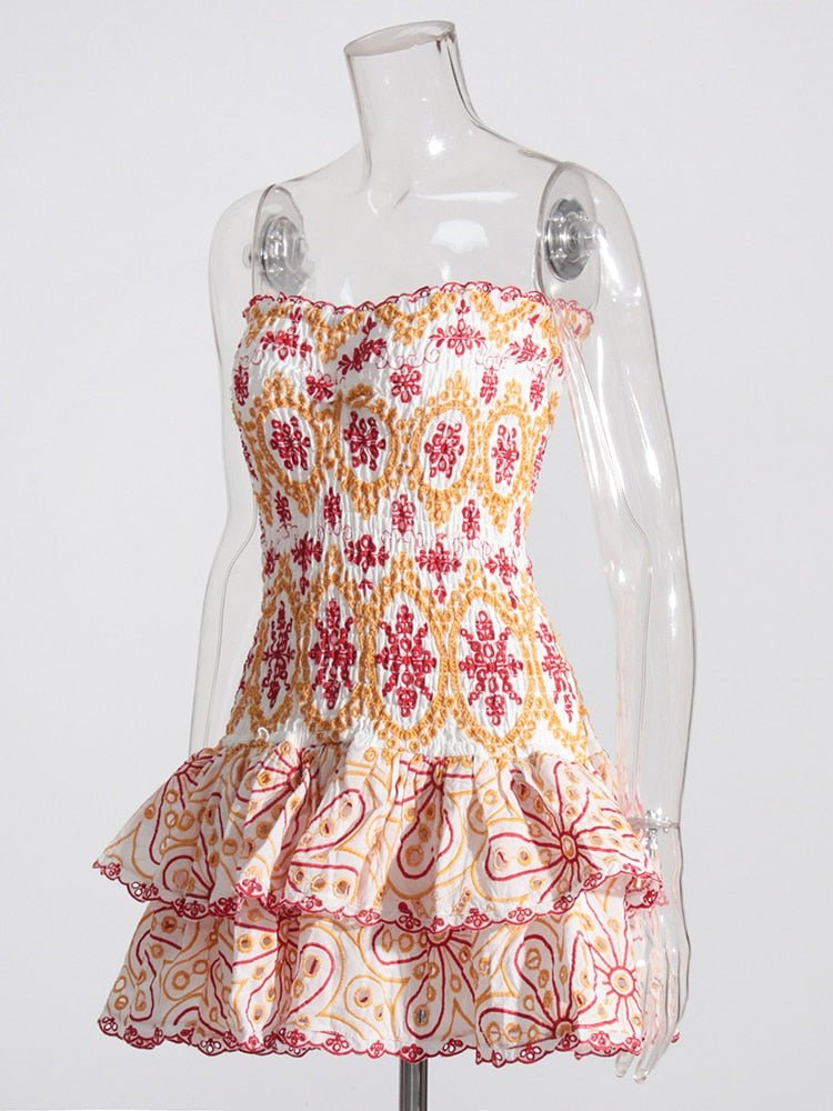 Elviane Broderie Anglaise Strapless Dress - Aries x Rose