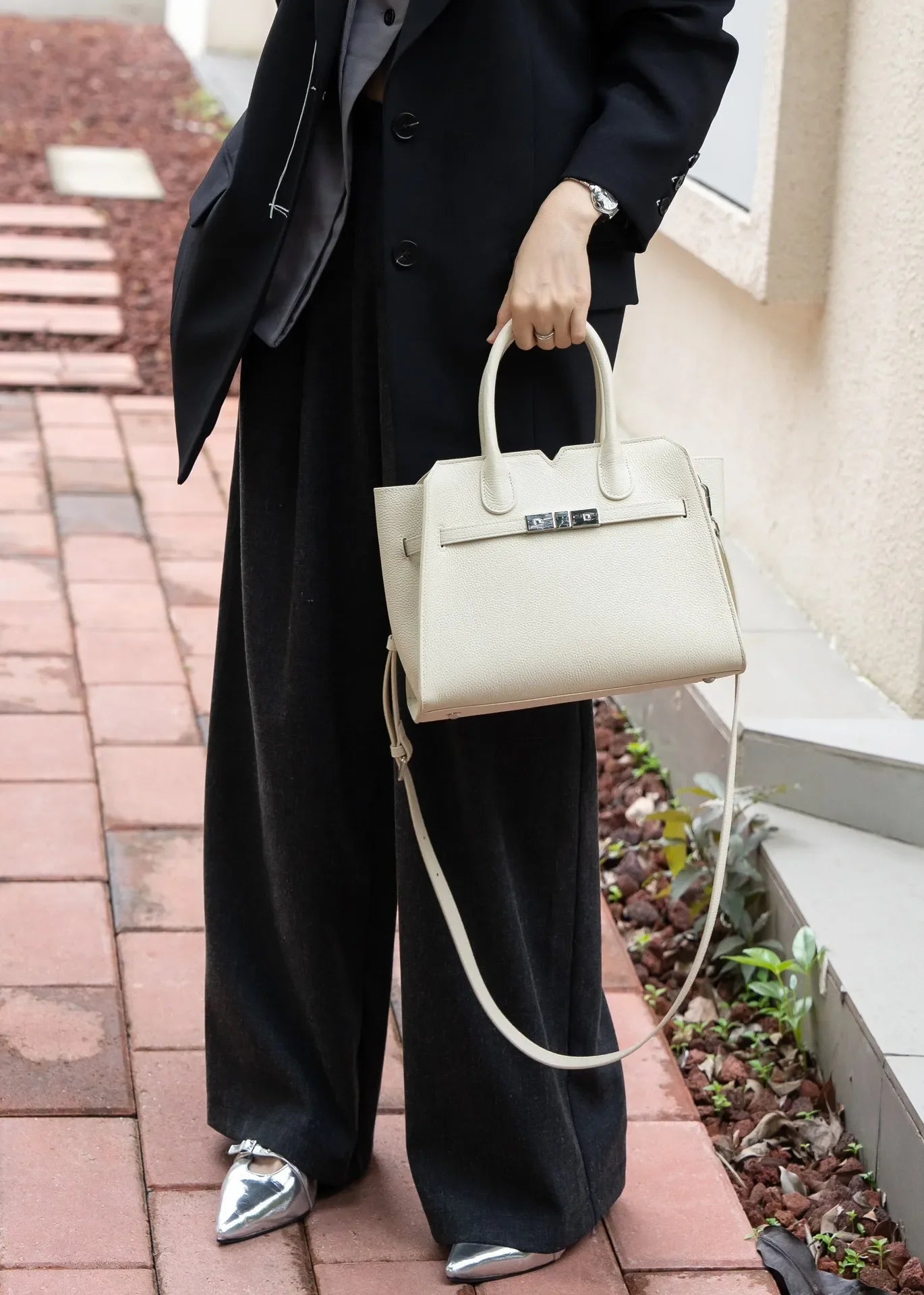 Mirelle Top - Grain Leather Handbag - Aries x Rose