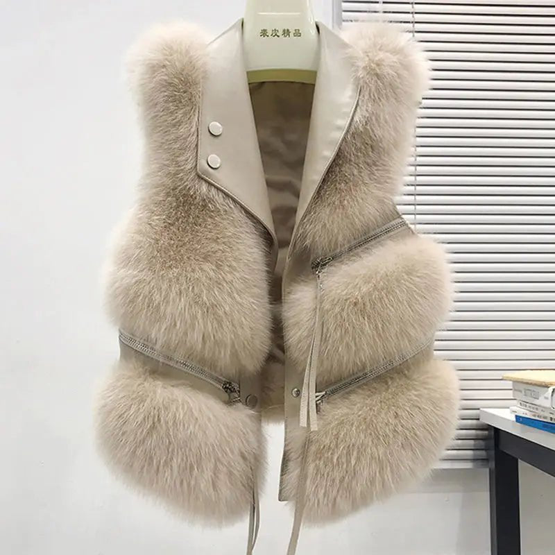 Veloura Women's Patchwork Fur Vest - Aries x Rose