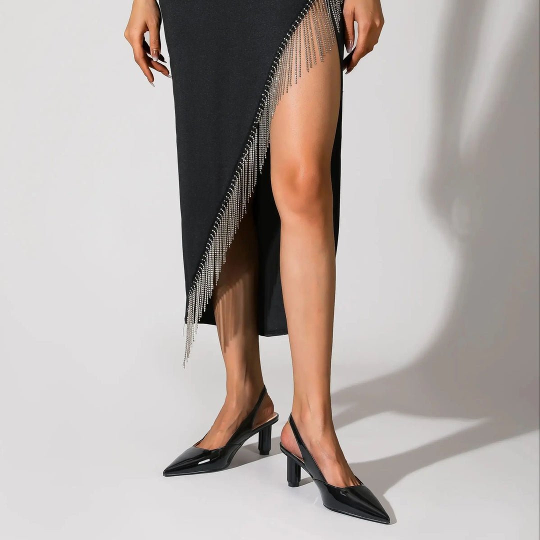 Virelle Pointed Toe Slingback Heels - Aries x Rose