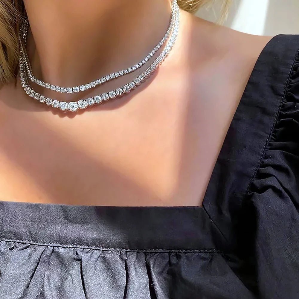 Aurace™ Moissanite Tennis Necklace with Certificate - Aries x Rose