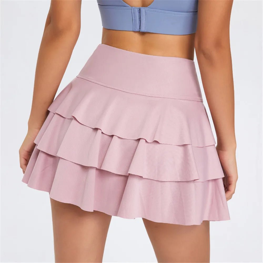 Elessa High - Waist Tennis Skirt Shorts (Skort) with Pockets - Aries x Rose