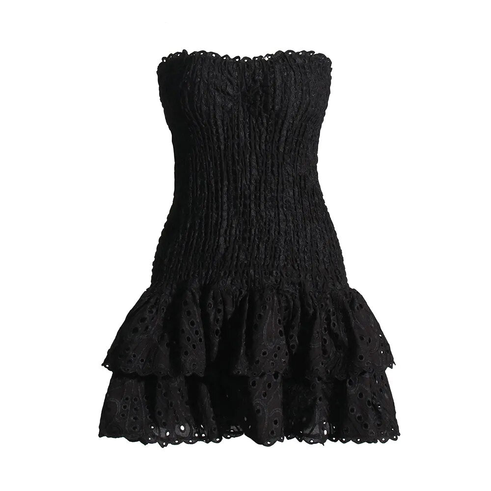 Solvella Strapless Mini Dress - Aries x Rose