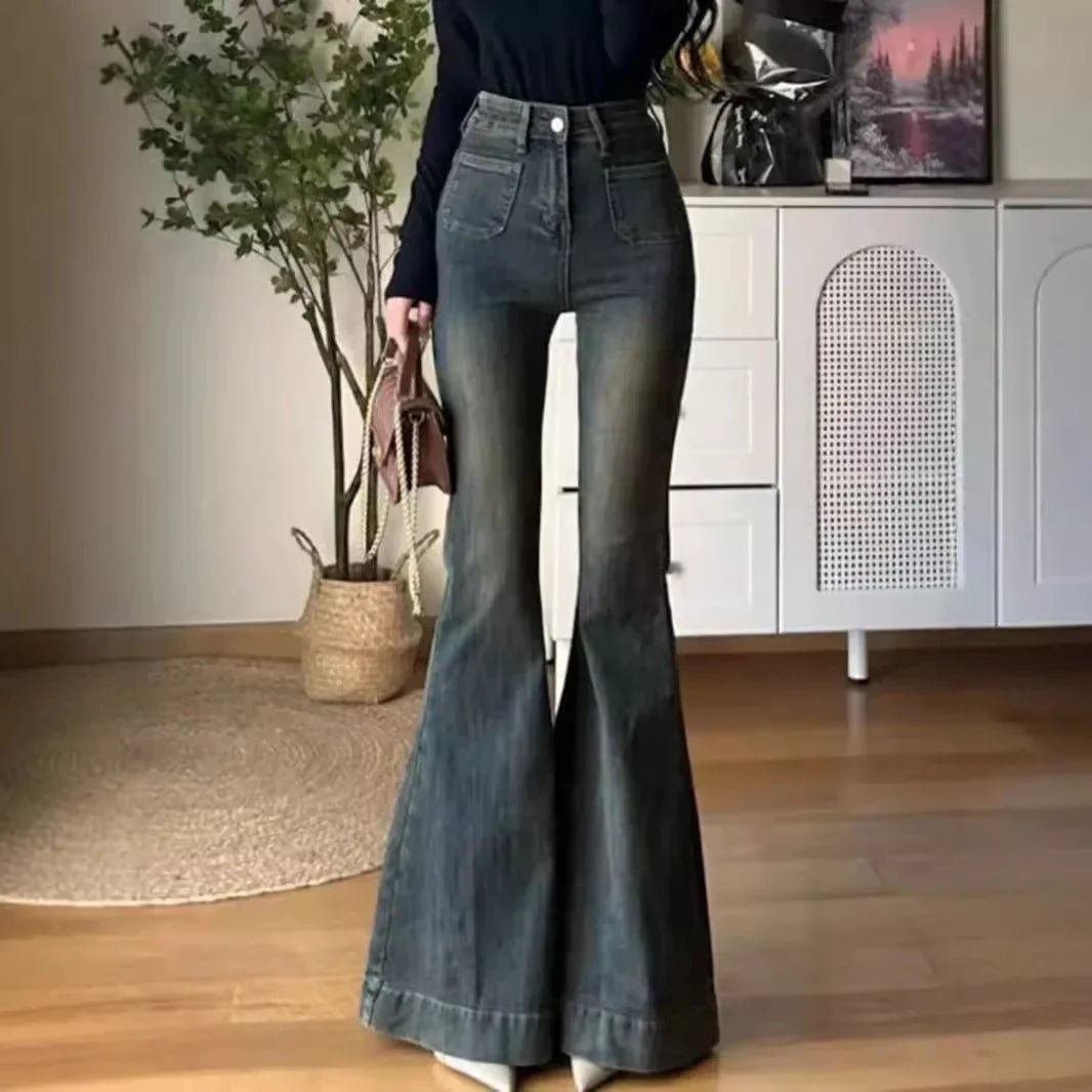 Zyara Distressed Bell Bottom Jeans - Aries x Rose