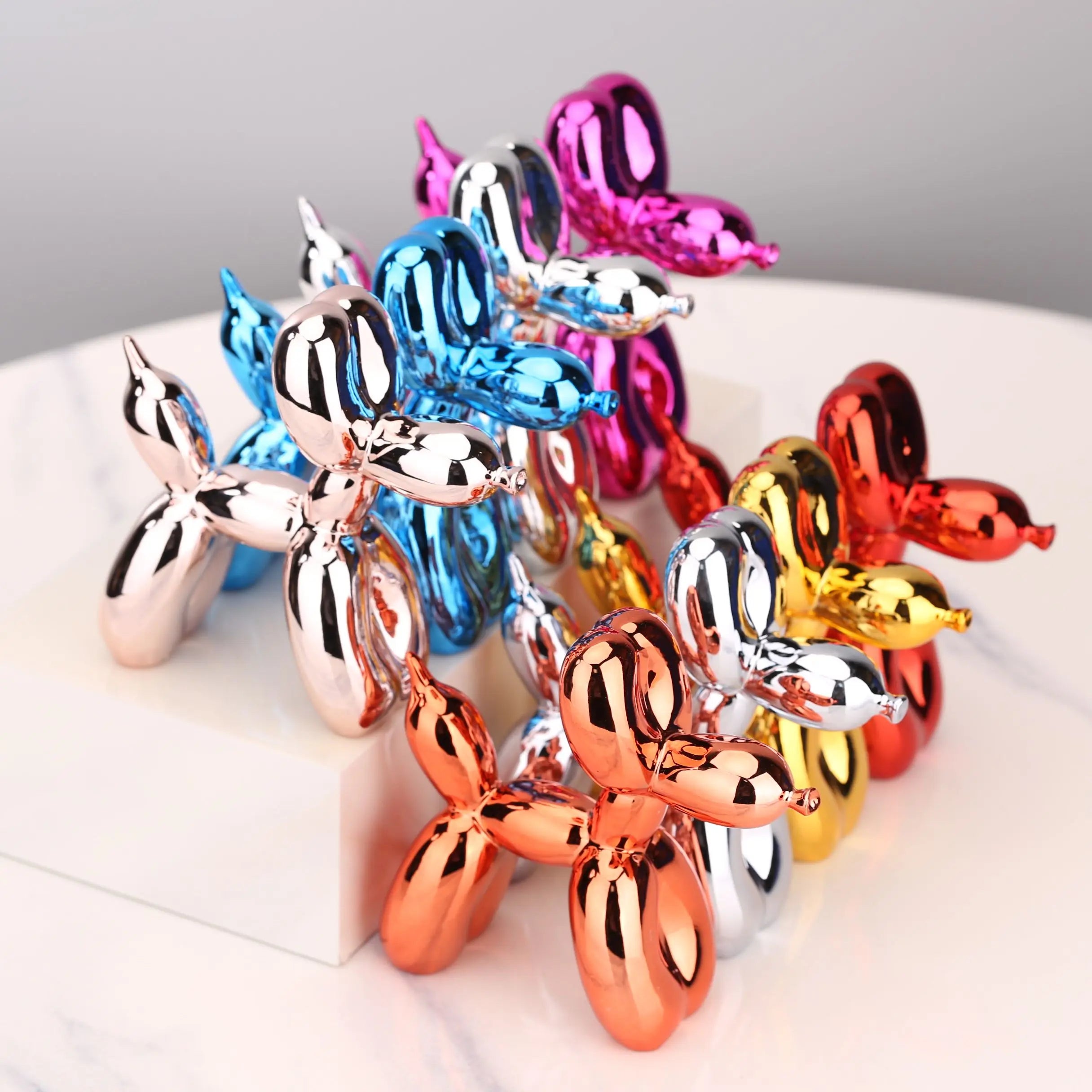 Balloon Dog Statue Figurine - Aries x Rose