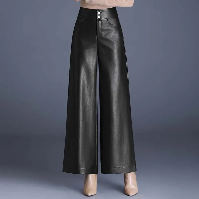 Zuvéra PU Leather Wide - Leg Pants - Aries x Rose