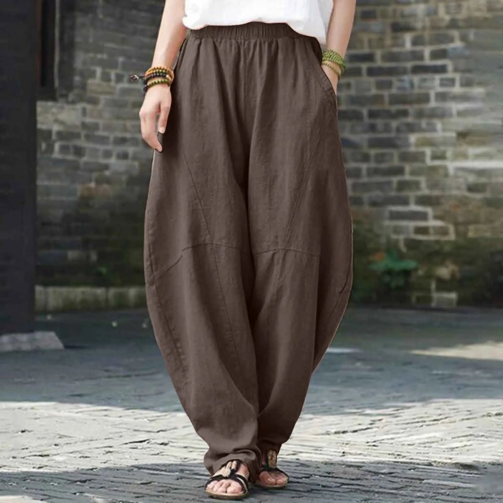 Eloria Linen Harem Pants - Aries x Rose