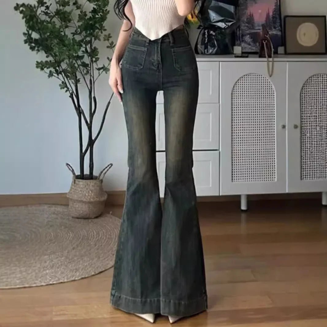 Zyara Distressed Bell Bottom Jeans - Aries x Rose