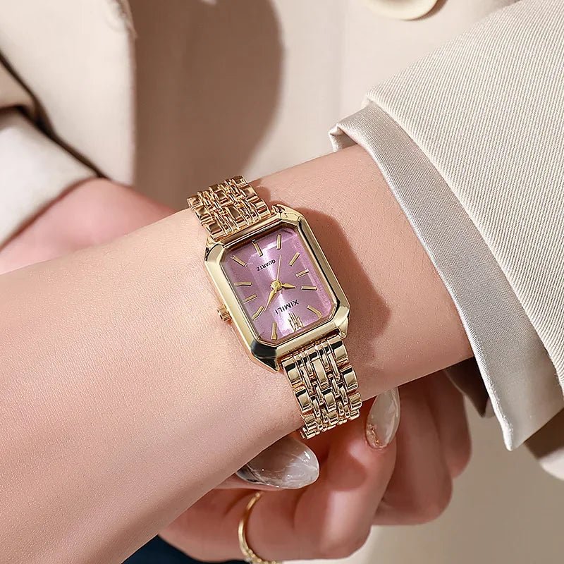 Timora Women’s Square Quartz Watch - Aries x Rose