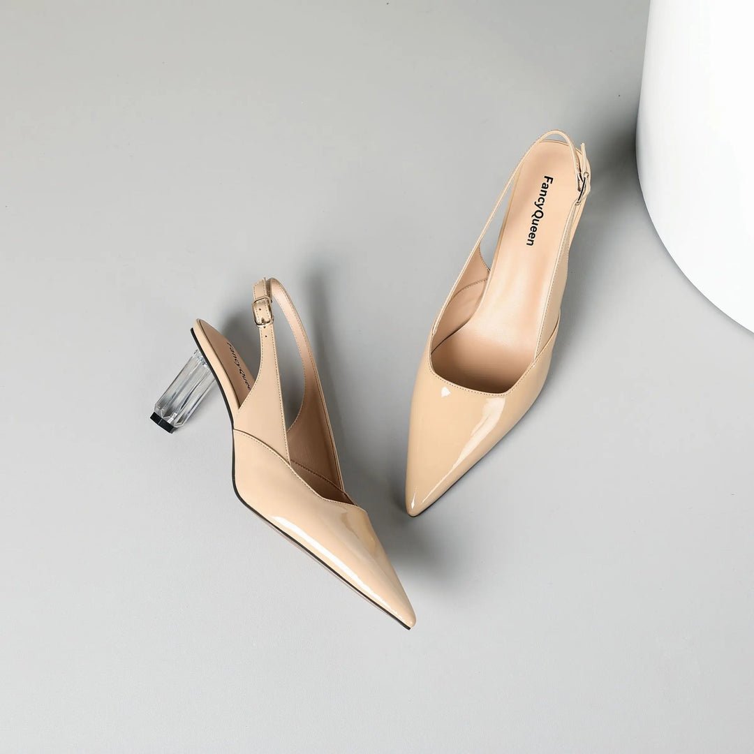 Virelle Pointed Toe Slingback Heels - Aries x Rose