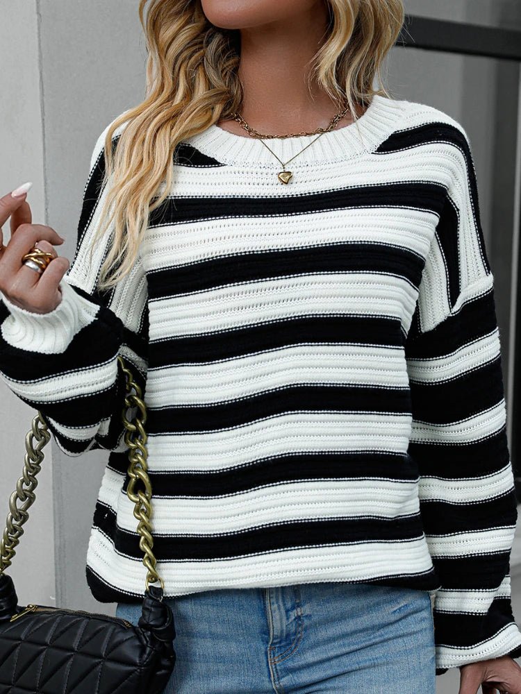 Linea Women's Striped Knit Sweater - Aries x Rose