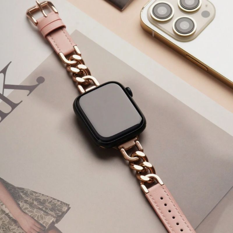Cadenza Leather Apple Watch Band - Aries x Rose