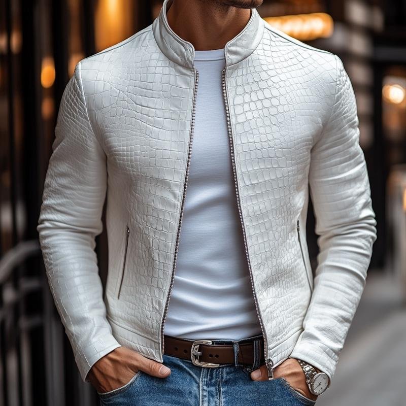 Veyron Stone Leather Jacket - Aries x Rose