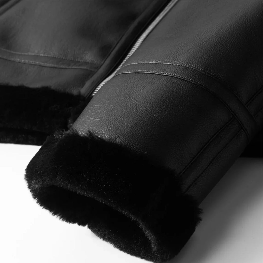Leather Aviator Jacket - Aries x Rose