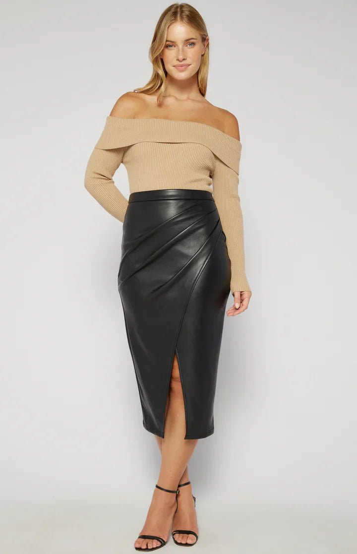 Fauxira Women’s High - Waist Midi Skirt - Aries x Rose