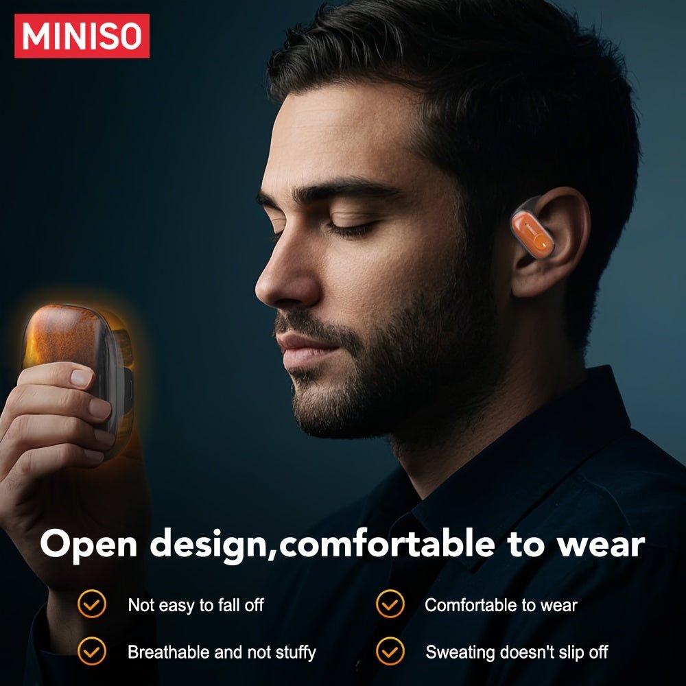 MINISO MS185 OWS Open - back luminous Quicksand Earphones with HIFI - level Sound Quality, Music, HD Voice, 40 hours of long Battery life, suitable for listening to Music, Running And Fitness - Aries x Rose