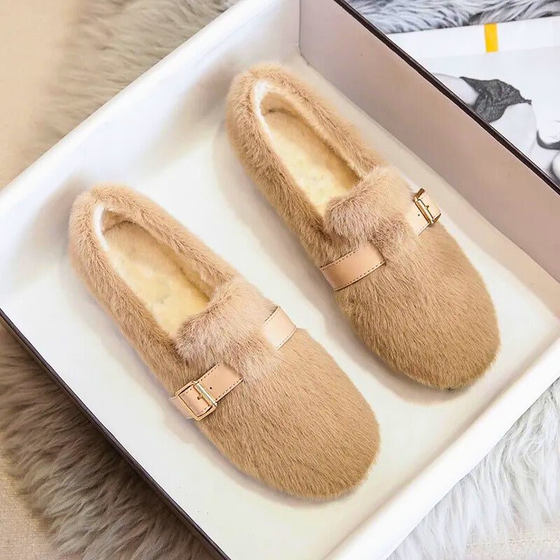 Luxe Fur Flats - Aries x Rose