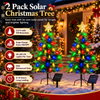 2 Pack Solar-Powered Christmas Trees with Multicolor LED Lights