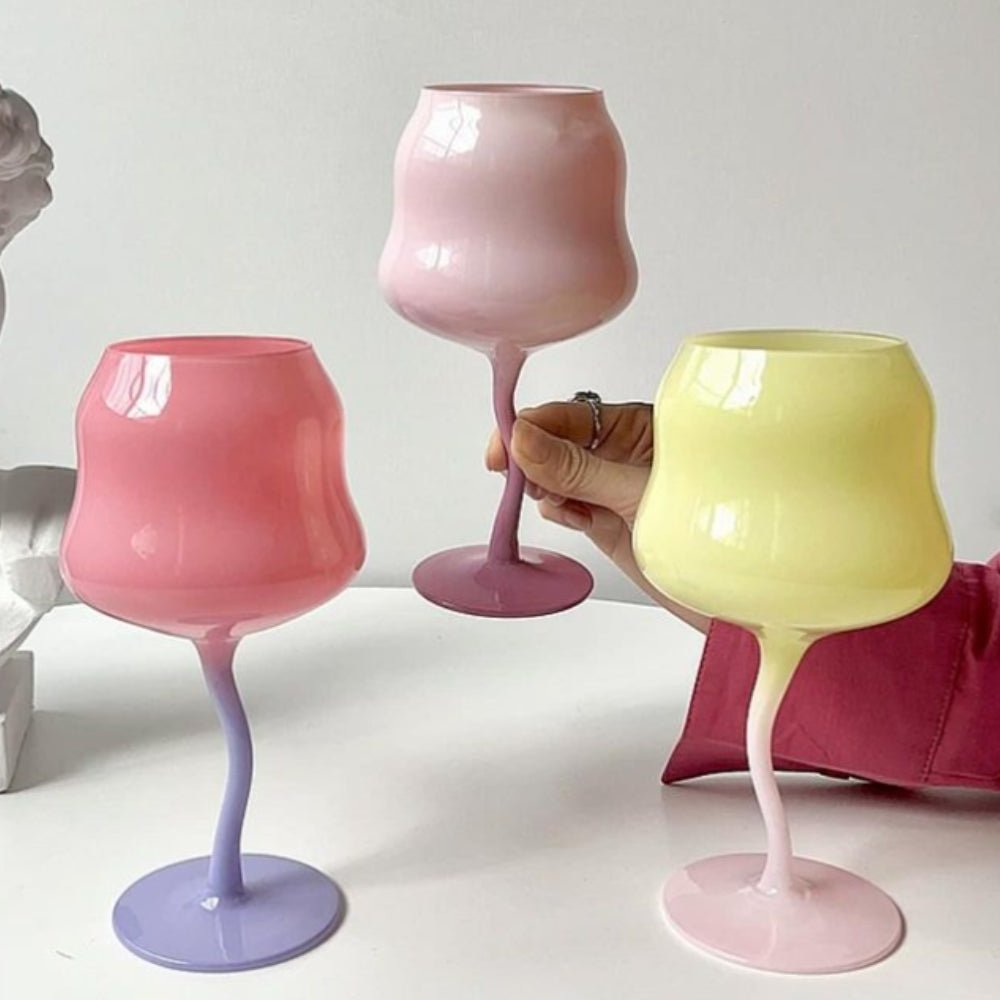Coral Wine Glasses - Aries x Rose