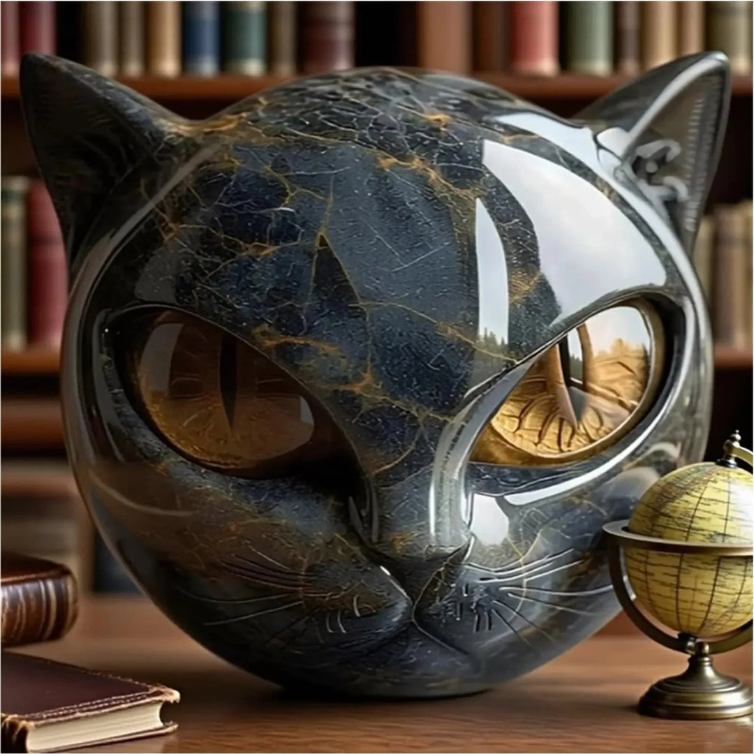 Black Cat Stone Figurine