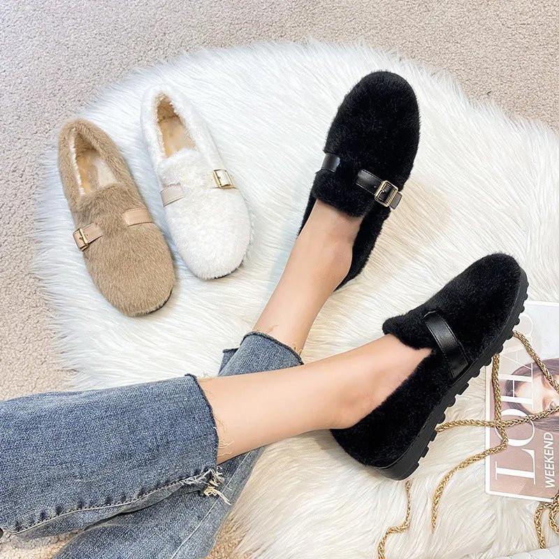 Luxe Fur Flats - Aries x Rose