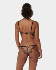 Marisa Embroidered Sheer Bra Black