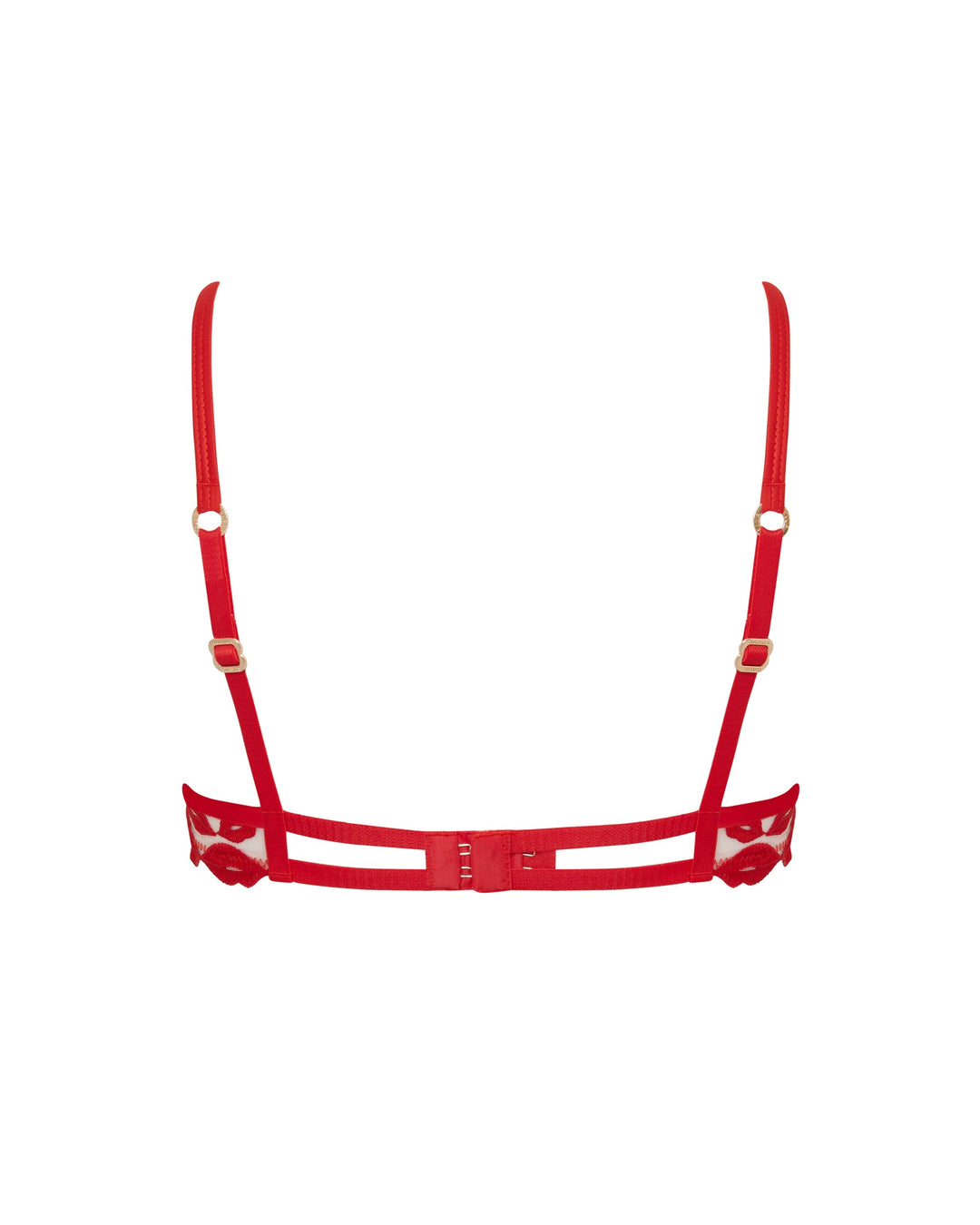 Marian Embroidered Balcony Bra Red