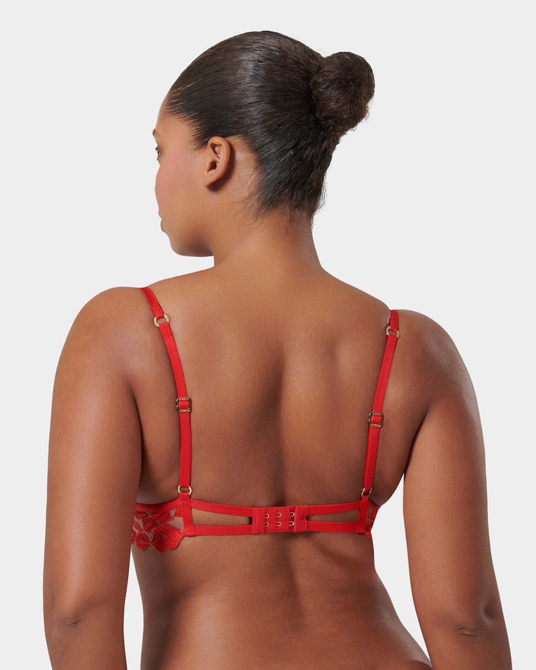 Marian Embroidered Balcony Bra Red
