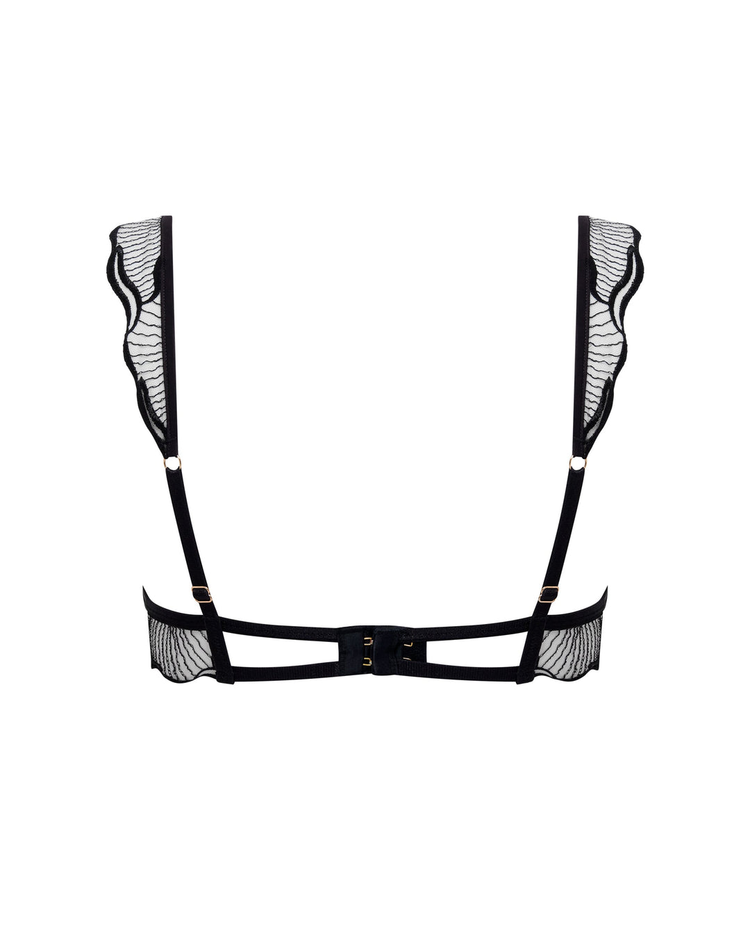 Marabel Embroidered Sheer Bra Black