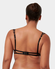 Marabel Embroidered Sheer Bra Black