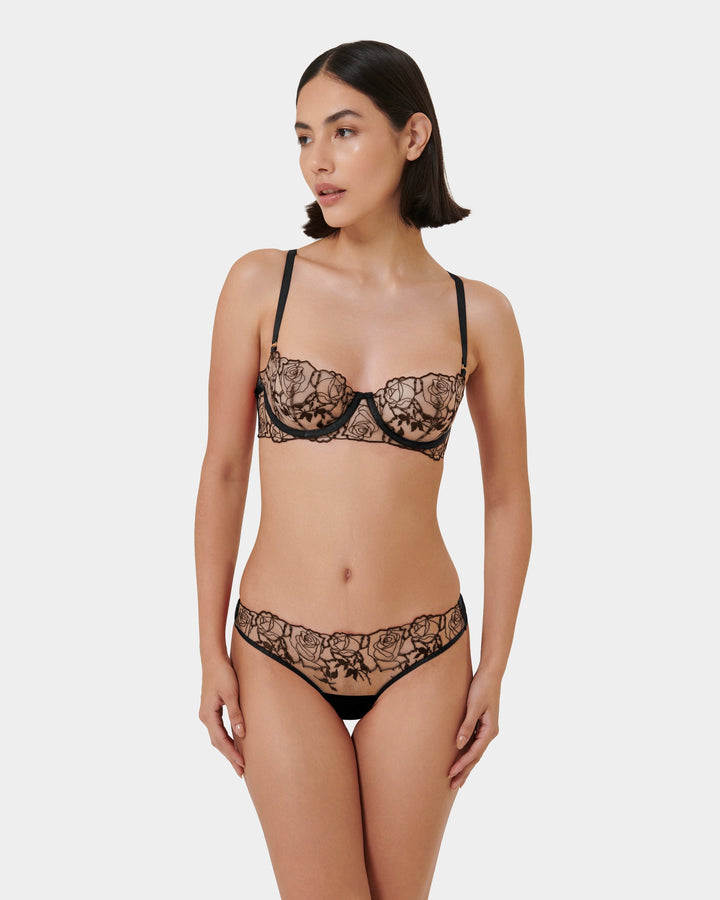 Rosalie Wired Bra Black/Sheer