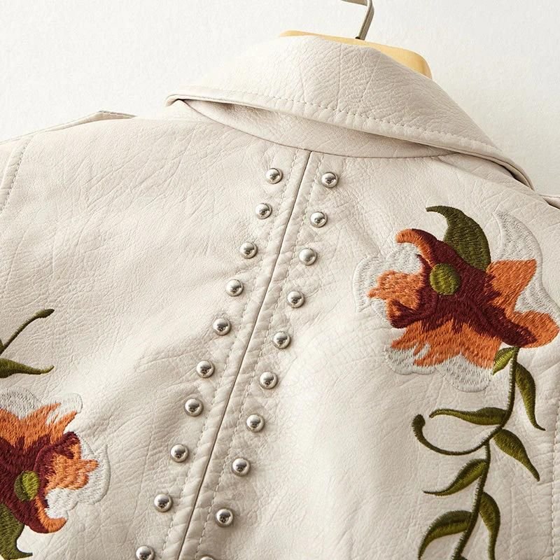 Fiori De Luxe Leather Jacket - Aries x Rose