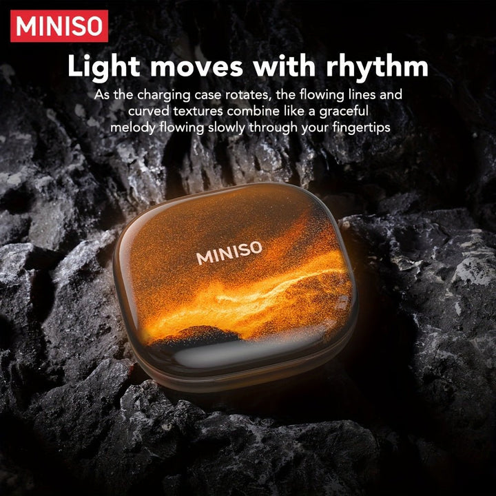 MINISO MS185 OWS Open - back luminous Quicksand Earphones with HIFI - level Sound Quality, Music, HD Voice, 40 hours of long Battery life, suitable for listening to Music, Running And Fitness - Aries x Rose