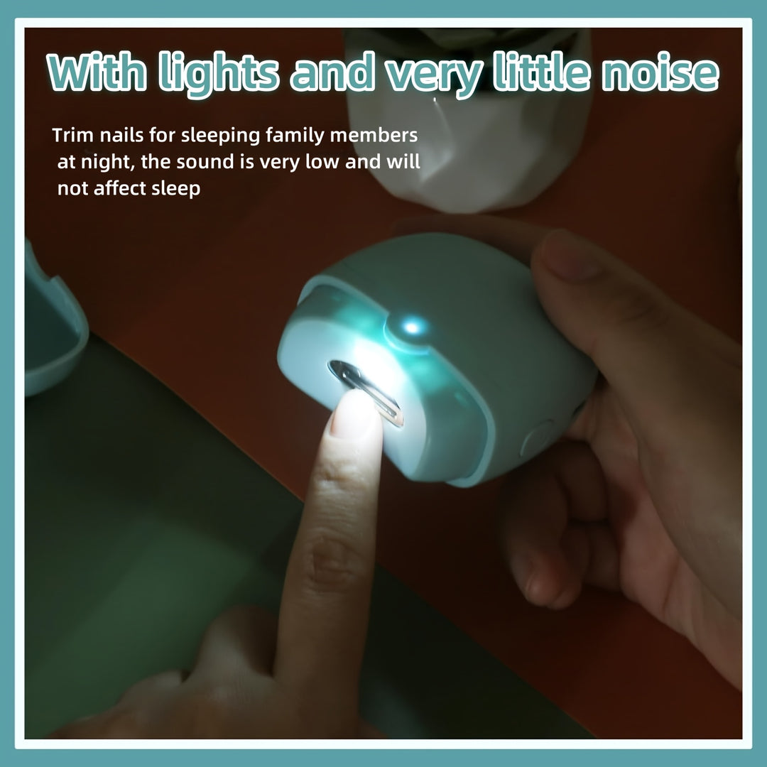 1pc Portable Automatic Electric Nail Clipper And Filer With LED Light, Compact Nail Trimmer Grinder For Home Use, Grooming Tool, Christmas And Thanksgiving Gifts
